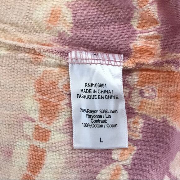 Young Fab & Broke NWT Tee Short Sleeves Tie Dye Purple Peach & White - Picture 8 of 8